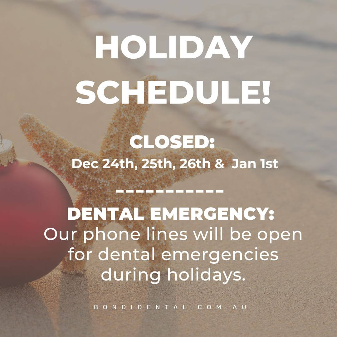 bondi dental holiday schedule banner